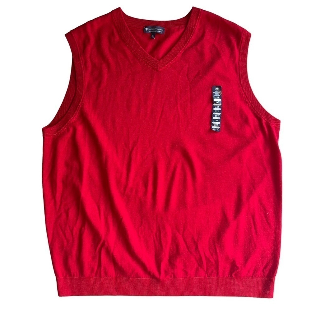Hart Schaffner Marx Men’s Size 3XLT Tall Merino Wool Sweater Vest Red NWT